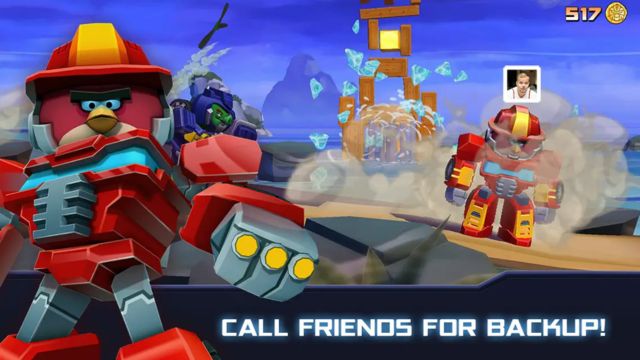 Angry Birds Transformers mod apk call friends