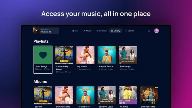 Gaana mod apk albums and playlists
