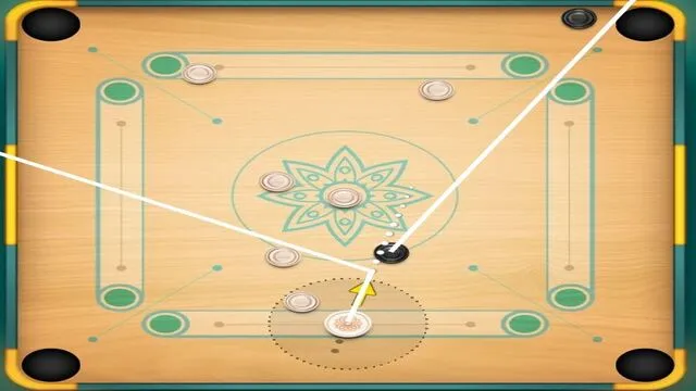 Carrom Board in yellow color with black border