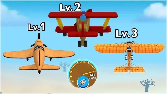 Epic Plane Mod APK gameplay images with 3 jet plane